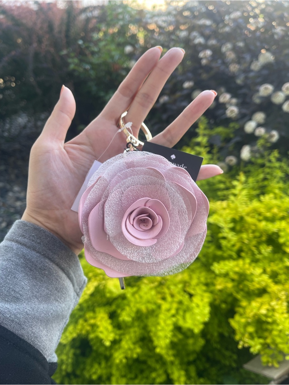 Kate spade Pink Rose Keychain Bag Charm